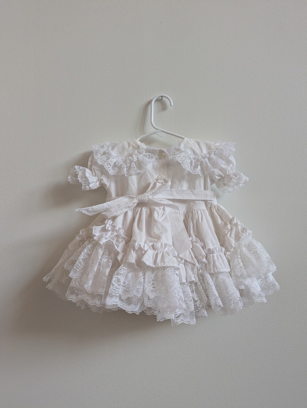 Vtg Lidl Dolly White 6-9m Southern Belle Dress Ruffles Frilly - Picture 4 of 6